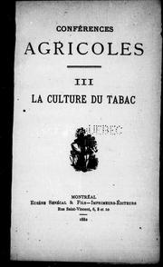 Cover of: La culture du tabac