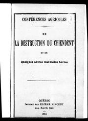 Cover of: La destruction du chiendent et de quelques autres mauvaises herbes by B. Lippens