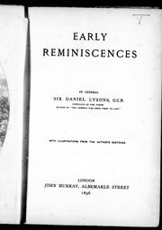 Cover of: Early reminiscences by by Sir Daniel Lysons ; with illustrations from the author's sketches.