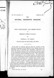 Cover of: The cartography and observations of Bering's first voyage by by A.W. Greely.