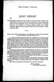 Joint report of commissioners appointed under article 1 of the convention between the United States of America and the United Kingdom of Great Britain and Ireland