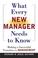 Cover of: What Every New Manager Needs to Know