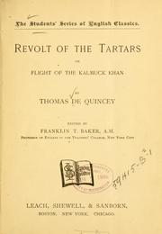 Cover of: Revolt of the Tartars: or, Flight of the Kalmuck Khan