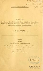 Cover of: Bericht über die von Herrn Schiffscapitän Storm zu Atjeh, an den westlichen Küsten von Malakka, Borneo und Celebes sowie in der Java-See gesammelten Decapoden und Stomatopoden.