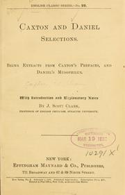 Cover of: Caxton and Daniel selections.