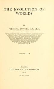 Cover of: The evolution of worlds by Percival Lowell