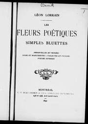 Cover of: Les fleurs poétiques, simples bluettes