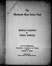 Cover of: Manual training in public schools