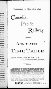 Cover of: Annotated time table, with information as to C.P.R. transcontinental routes by Canadian Pacific Railway.