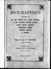 Cover of: Biographies by P. A. J. Voyer