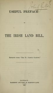 Cover of: Useful preface to the Irish Land Bill. | 