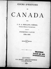 Cours d'histoire du Canada by Jean-B.-A Ferland