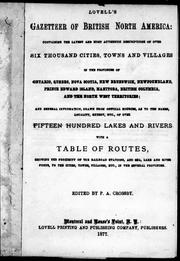 Cover of: Lovell's gazetteer of British North America by P. A. Crossby