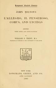 Cover of: John Milton's L'allegro: Il penseroso, Comus, and Lycidas