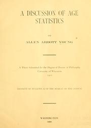 Cover of: A discussion of age statistics. by Allyn Abbott Young