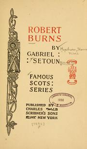 Cover of: Robert Burns | Gabriel Setoun