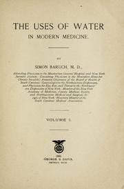 Cover of: The uses of water in modern medicine