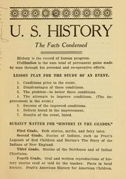 Cover of: U. S. history condensed by A. S. Lee ...