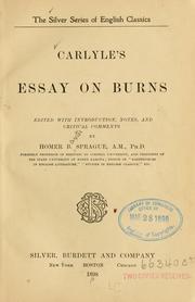 Cover of: Carlyle's essay on Burns by Thomas Carlyle