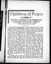 Children of Peace, the history of a novel sect in York Co by Emily McArthur