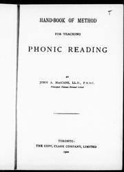Cover of: Hand-book of method for teaching phonic reading