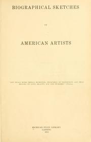 Cover of: Biographical sketches of American artists.