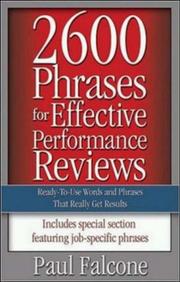 Cover of: 2600 Phrases For Effective Performance Reviews by Paul Falcone
