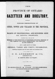 The Province of Ontario gazetteer and directory by Henry McEvoy