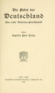 Cover of Die fahrt der Deutschland
