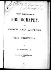 Cover of: New Brunswick bibliography by by W.G. MacFarlane.