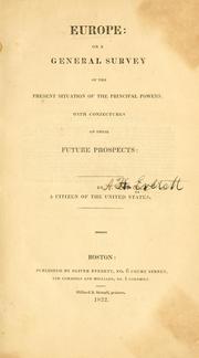 Cover of: Europe: or, A general survey of the present situation of the principal powers