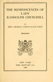 Cover of: reminiscences of Lady Randolph Churchill | Churchill, Jennie (Jerome) Lady Randolph Churchill