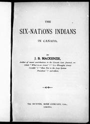 Cover of: The six-nations Indians in Canada