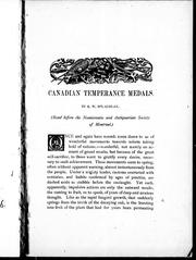 Cover of: Canadian temperance medals by R. W. McLachlan
