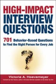 Cover of: High-Impact Interview Questions by Victoria A. Hoevemeyer