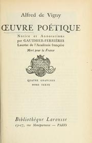 Cover of: uvre poétique by Alfred de Vigny