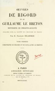Cover of: uvres de Rigord et de Guillaume le Breton, historiens de Philippe-Auguste