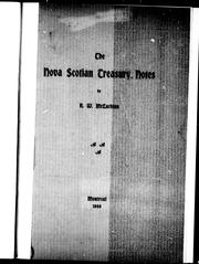 Cover of: The Nova Scotian treasury notes by R. W. McLachlan