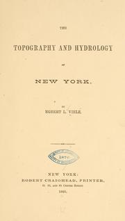 Cover of: The topography and hydrology of New York. by Egbert Ludovickus Vielé