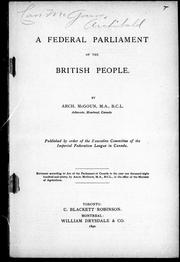 Cover of: A federal parliament of the British people