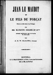 Cover of: Jean le maudit ou Le fils du forçat: drame en trois actes et un prologue