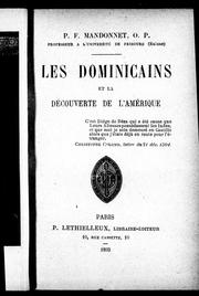 Cover of: Les dominicains et la découverte de l'Amérique by Pierre Mandonnet