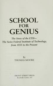 Cover of: School for genius