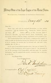 Cover of: [Circular letter] by Military Order of the Loyal Legion of the United States. Pennsylvania Commandery