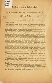 Cover of: Circular letter to the electors of the First congressional district of Iowa.