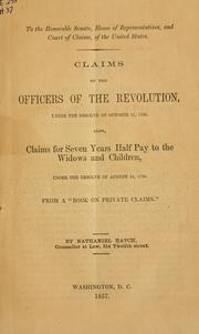 Cover of: Claims of the officers of the revolution