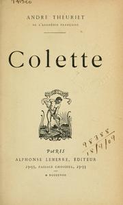 Cover of: Colette.