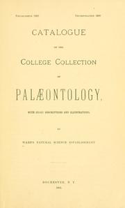 Cover of: College collection of palaeontology.