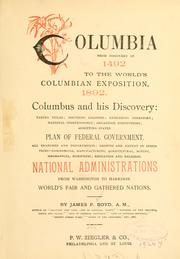 Cover of: Columbia from discovery in 1492 to the World's Columbian exposition, 1892. by James Penny Boyd