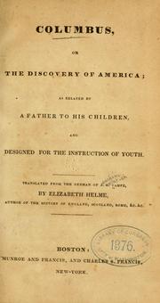 Cover of: Columbus, or The discovery of America by Joachim Heinrich Campe